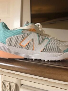New Balance Kids Sneakers in Mint, Peach & White